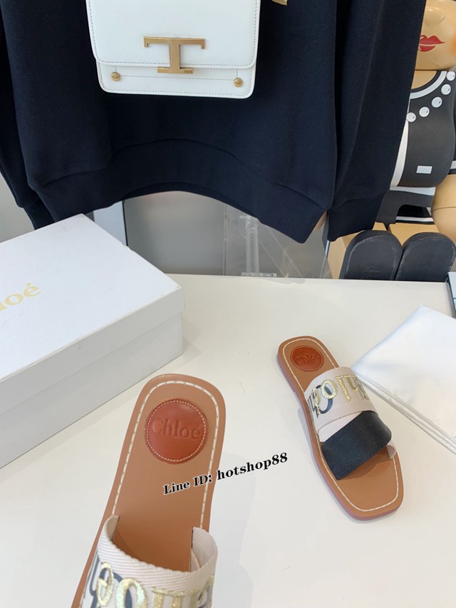 Chloe克洛伊2022春夏最新款拖鞋女士涼拖鞋 dx3637